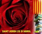 Op 23 april, St George's Day gevierd in Catalonië, het Festival van het Boek en de roos