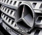 Mercedes logo, Mercedes-Benz, de Duitse voertuigen van het merk. Drie-puntige ster van Mercedes