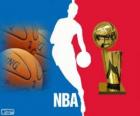 Logo van de NBA, professionele basketbalcompetitie in de Verenigde Staten van Amerika