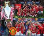 Manchester United, de kampioen van het Engels voetbal competitie. Premier League 2010-2011