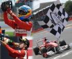 Fernando Alonso viert zijn overwinning in de Grand Prix van Groot-Brittannië (2011)