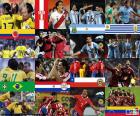 Kwartfinales, Argentinië 2011. Colombia vs Peru, Argentinië vs Uruguay, Brazilië vs. Paraguay, Chili vs. Venezuela