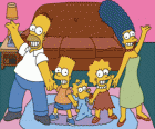 The Simpsons familie in zijn huis in Springfield