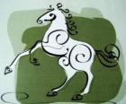 Het paard, het teken van het paard, Jaar van het Paard in de Chinese astrologie. De zevende dier van de Chinese Zodiac