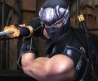 Ninja strijder met zwaard in de hand