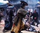 Verschillende samurai vechten