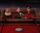 Arthur Christmas, Grand-Santa en Heggenrank op de oude slee klaar om te verdelen de laatste gift