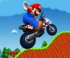 Mario Bros op een motorfiets