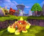 Skylander Eruptor, een wezen dat vuurballen en vlammen gooit. Brand Skylanders