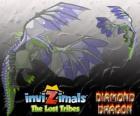 Diamond Dragon. Invizimals The Lost Tribes. Drak invizimal met hele lichaam bedekt met diamanten