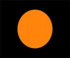 Zwarte vlag met oranje cirkel om een ​​bestuurder te waarschuwen dat zijn auto een technisch probleem heeft