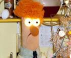 Beaker bezig met een experiment in het laboratorium van de Muppets