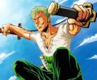 Roronoa Zoro is een specialist in de bestrijding van zwaardvechter met drie zwaarden