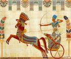 Egyptische strijder en strijdwagen