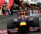 Mark Webber viert de overwinning in de Grand Prix van Monaco (2012)