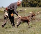Hunter jagen met zijn hond