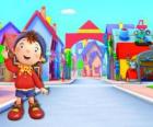 Noddy is een kind gemaakt van hout dat in een klein huis woont in Toyland, de stad van speelgoed