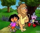Dora, Boots en de Leeuw in het park