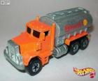 Oranje brandstof tanker truck Hot Wheels