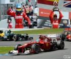 Fernando Alonso viert zijn overwinning in de Grand Prix van Duitsland 2012