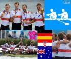 Podium roeien mannen dubbel, Duitsland, Kroatië en Australië - Londen 2012 -