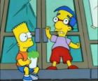 Bart Simpson en Milhouse Van Houten, twee goede vrienden