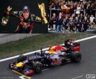 Sebastian Vettel viert de overwinning in de Grand Prix di Corea del sud 2012