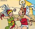 Het balspel was een Maya ritueel, spelers strijden om de bal door de ring van stenen