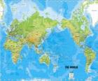 Wereldkaart. Kaart van de wereld. Mercatorprojectie