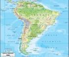 Kaart van Zuid-Amerika is het zuidelijke continent van Amerika