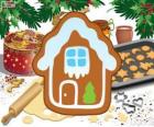 Vormgegeven Kerstmis biscuit huis