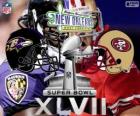 Super Bowl 2013. San Francisco 49ers vs. Baltimore Ravens. Superdome, New Orleans