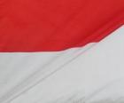Vlag van Indonesië, bestaande uit twee strips van gelijke grootte, de bovenste is rood en de lagere wit