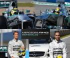 AMG Mercedes Petronas F1 Team 2013, Nico Rosberg en Lewis Hamilton