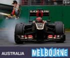 Kimi Raikkonen viert zijn overwinning in de Grand Prix van Australië 2013