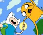 Finn en Jake, twee goede vrienden van Adventure Time