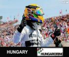 Lewis Hamilton viert zijn overwinning in de Grand Prix van Hongarije 2013