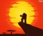 Pypus op de rots van de koning als Simba, the Lion King