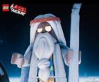 Vitruvius, de oude tovenaar van de film, het grote avontuur van Lego