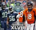 Super Bowl 2014. Seattle Seahawks vs Denver Broncos. MetLife stadion, New Jersey, op 2 februari 2014