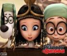 De drie hoofdrolspelers van de film Mr. Peabody en Sherman