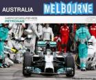 Nico Rosberg viert zijn overwinning in de Grand Prix van Australië 2014