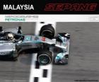 Lewis Hamilton kampioen van de Grand Prix van Maleisië 2014