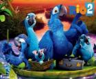 De familie van Blu in de Amazone