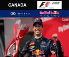 Daniel Ricciardo viert zijn overwinning in de Grand Prix van Canada 2014