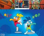 Ole en Hop, mascottes van het Wereldkampioenschap voetbal 2014 FIBA basketbal