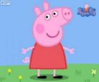 Peppa varken met een rode jurk