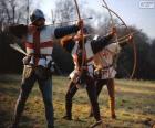 Boogschutters, middeleeuwse soldaten gewapend met een boog