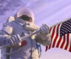 De astronaut Chuck Baker stappen op Planet 51 denken dat het onbewoond