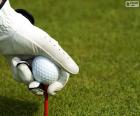 Golf tee en bal